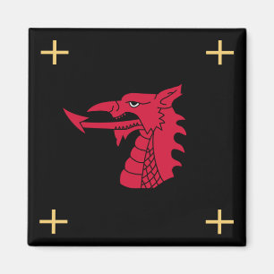 Imán Wales Magnet - Dragón galés y cruces de oro