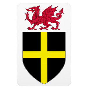 Imán Wales Magnet - Dragón sobre el Escudo de San David