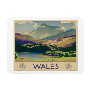 Imán Wales Vintage Travel Poster