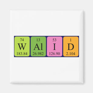 Imán Walid periodic table name magnet