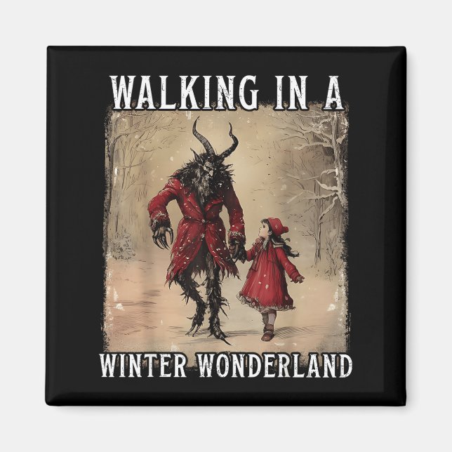Imán Walking In A Winter Wonderland Krampus Creepy Horr (Frente)
