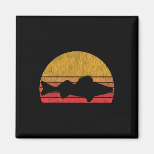Imán Walleye Fishing Retro Walleye Sauger Fishman
