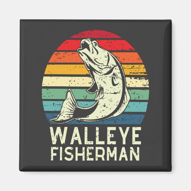 Imán walleye fishman cool walleye fish design Squa (Frente)
