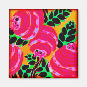 Imán Wallflowers del art déco - rosas fuertes+ (imán)