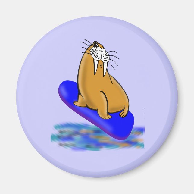 Imán Wally The Walrus Va De Surf (Frente)