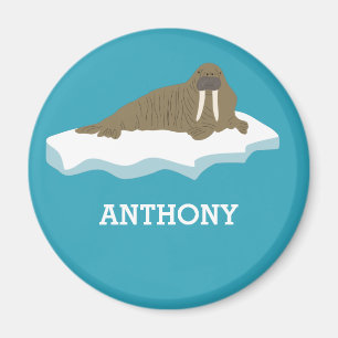 Imán Walrus en un Ilustracion Iceberg personalizado