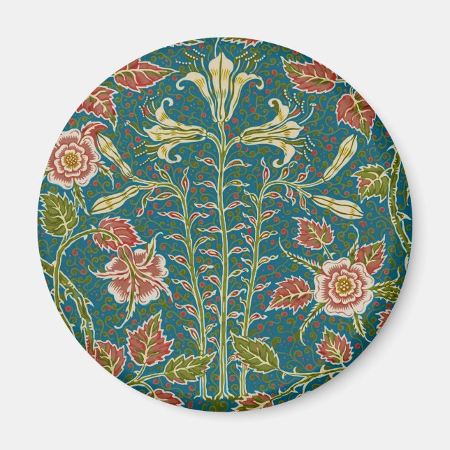 Imán Walter Crane Antigua Flor de Lis y Rosa (Frente)