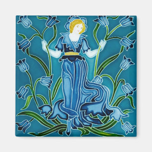 Imán Walter Crane Campanilla Art Nouveau Doncella de la