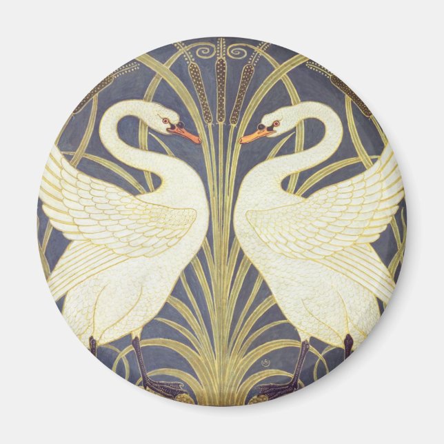 Imán Walter Crane Cisne, Junco E Iris Arte Nouveau (Frente)