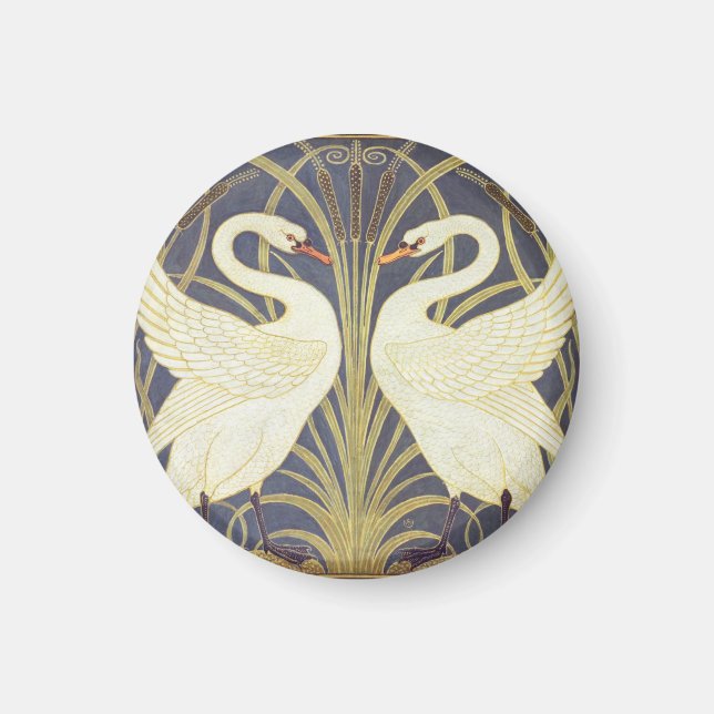 Imán Walter Crane Cisne, Junco E Iris Arte Nouveau (Frente)