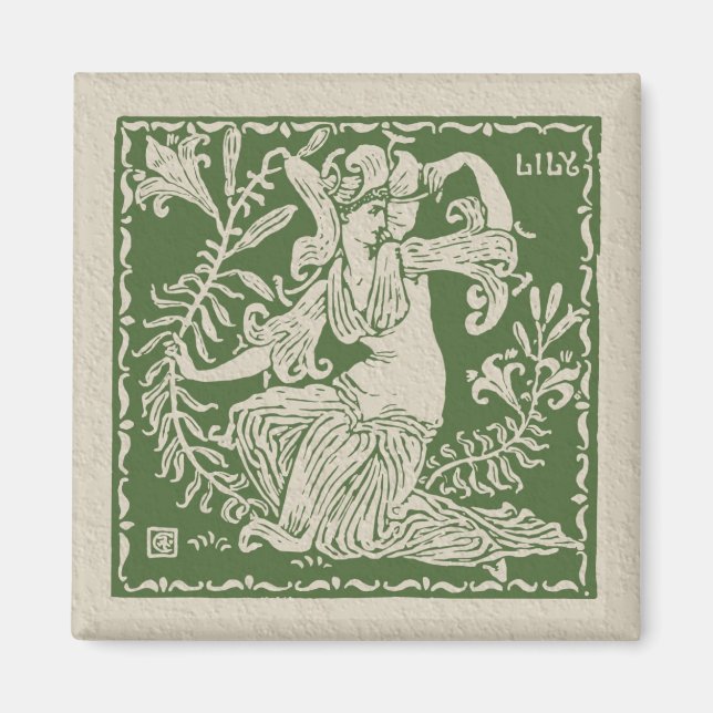 Imán Walter Crane Lily Tile (Frente)