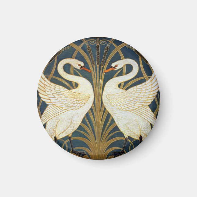 Imán Walter Crane - Swan, Rush E Iris Art Nouveau (Frente)