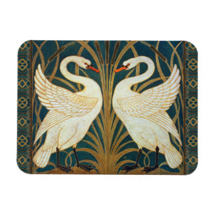 Imán Walter Crane Swan, Rush E Iris Art Nouveau