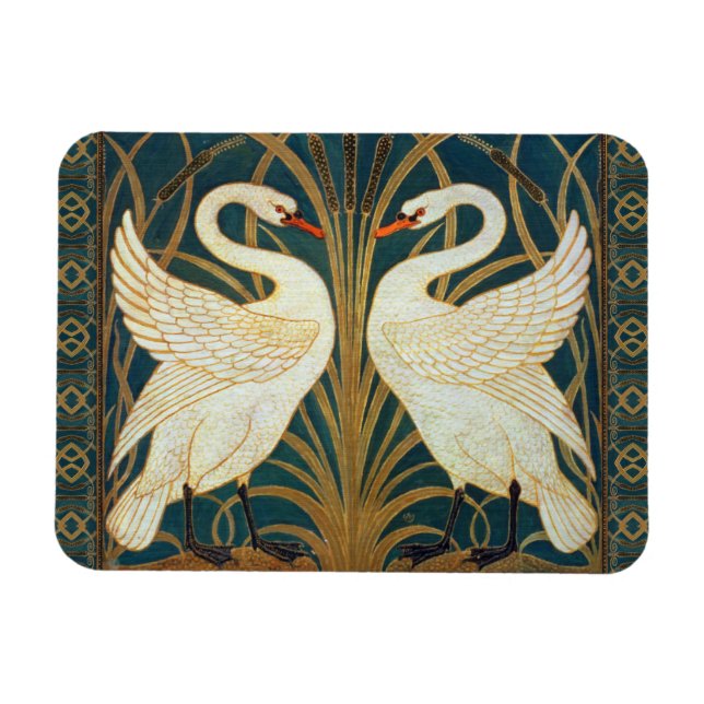 Imán Walter Crane Swan, Rush E Iris Art Nouveau (Horizontal)
