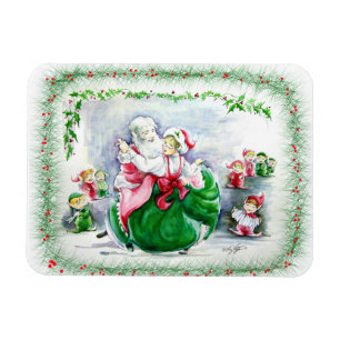 Imán Waltzing Santa & Mrs Claus Premium Magnet