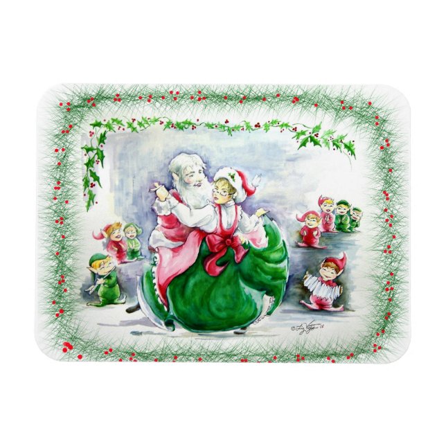 Imán Waltzing Santa & Mrs Claus Premium Magnet (Horizontal)