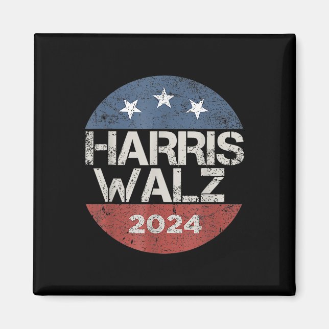 Imán WAlzheimer 2024 Botón de cosecha Kamala Harris Tim (Frente)