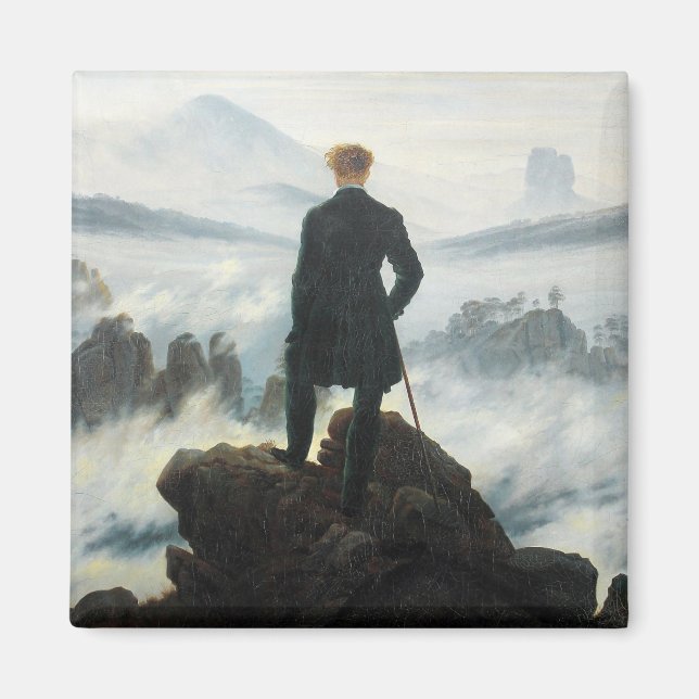 Imán Wanderer por encima del mar de niebla, Friedrich (Frente)