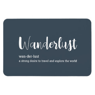 Imán Wanderlust definición color azul blanco
