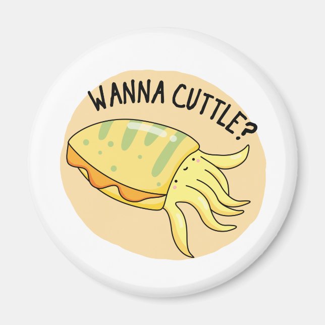 Imán Wanna Cuttle Funny Cuttlefish Pun (Frente)