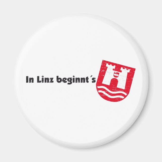 Imán Wappen Österreich Oberösterreich In Linz beginnt´s (Frente)