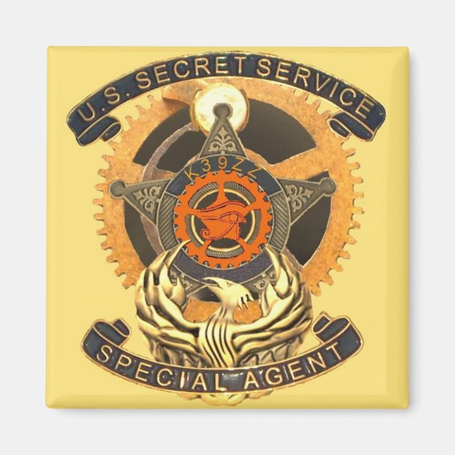 Imán Warehouse 13 Steampunk Secret Service Badge Magnet (Frente)