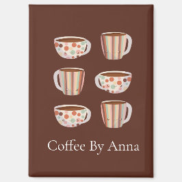 Imán Warm Circle Pattern On Cups Of Coffee