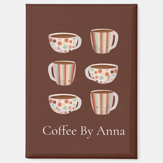 Imán Warm Circle Pattern On Cups Of Coffee (Anverso)