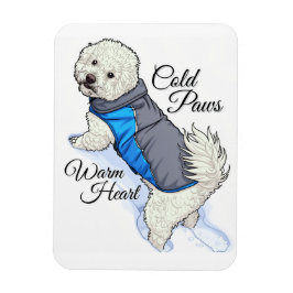 Imán Warm Heart Snow Bichon Photo Magnet