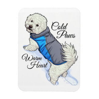 Imán Warm Heart Snow Bichon Photo Magnet