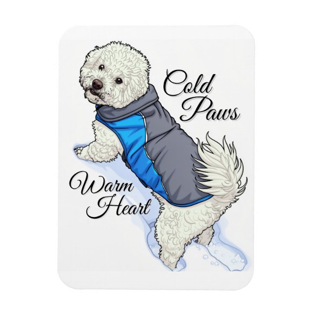 Imán Warm Heart Snow Bichon Photo Magnet (Vertical)