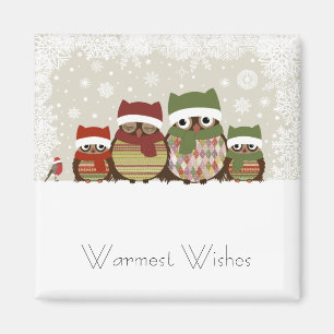 Imán Warmest Wishes Owl Family Magnet