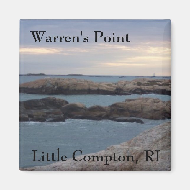 Imán Warren's Point Beach, Little Compton, RI Magnet (Frente)