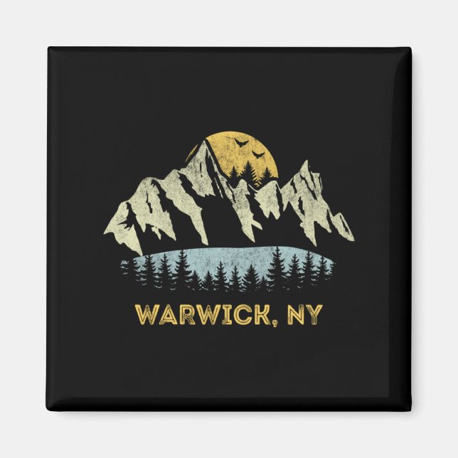 Imán Warwick New York Mountain Sunset Sunrise Ny  (Frente)