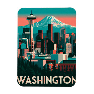 Imán Washington EE. UU. Seattle Pacífico Noroeste Viaje