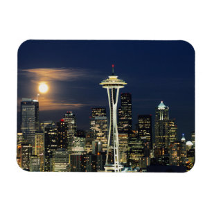 Imán Washington, Seattle, Silueta por la noche desde Ke