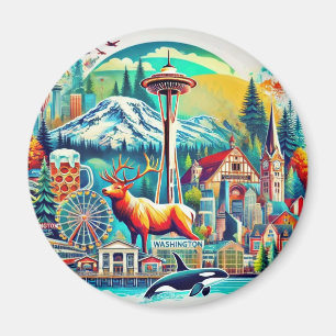 Imán Washington State Adventure Magnet