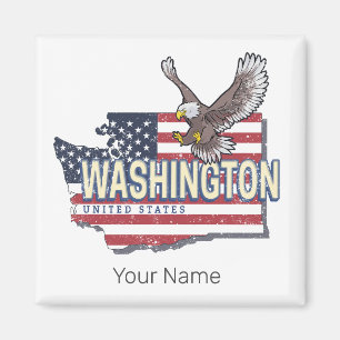 Imán Washington State United States Map USA Souvenir