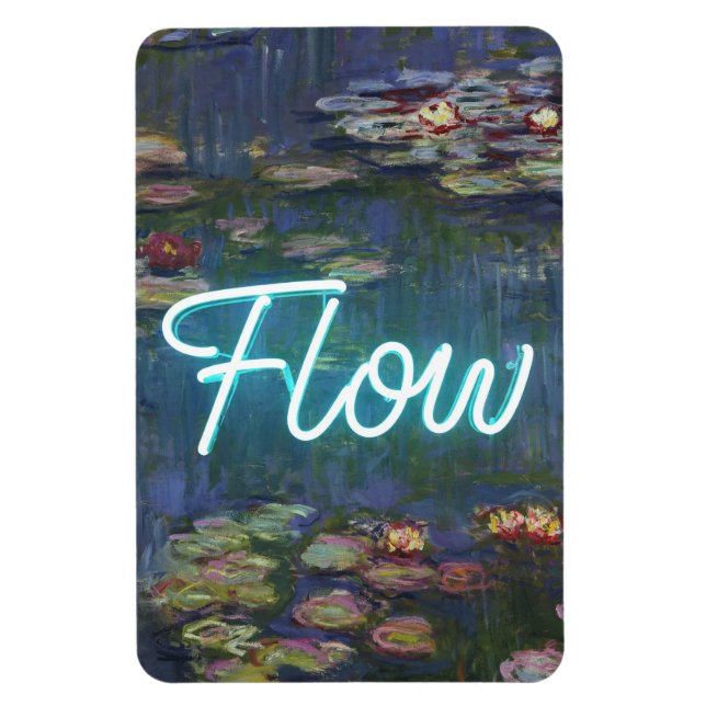Imán Water Lilies Remix – Neon “FLOW” Wall Art & Gifts (Vertical)