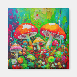 Imán Watercolor Abstract Mushrooms
