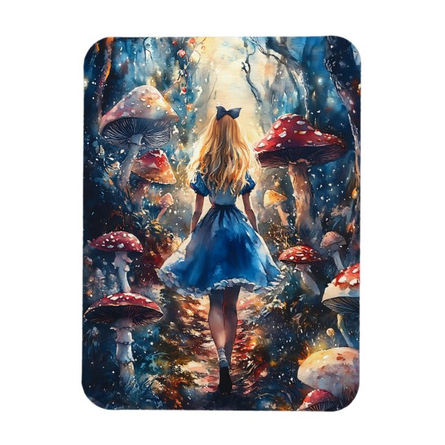 Imán Watercolor Alice in Wonderland (Vertical)