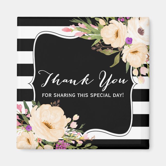 Imán Watercolor Anemone Blooms Thank You Magnet (Frente)