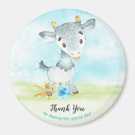 Imán Watercolor Boy Goat Farm Gracias