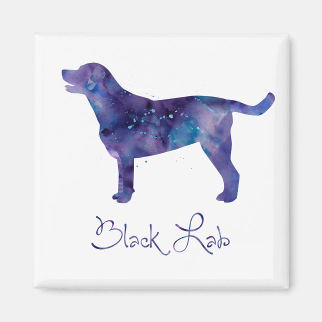 Imán Watercolor de laboratorio negro (Frente)