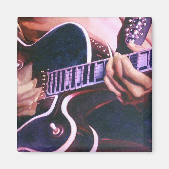 Imán Watercolor del guitarrista "Virtuoso" (Frente)