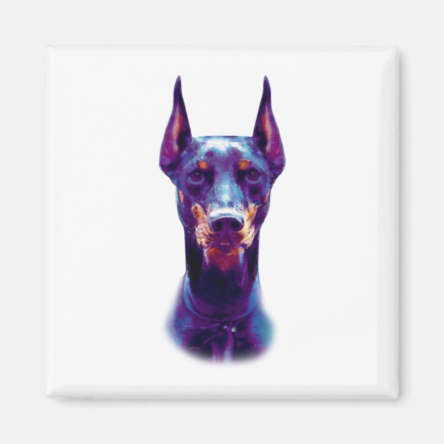 Imán Watercolor Doberman Pinscher (Frente)