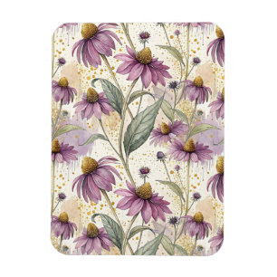 Imán Watercolor Echinacea Purple & Gold