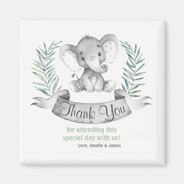 Imán Watercolor Elephant Thank You (Frente)