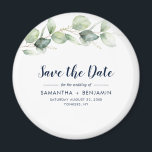 Imán Watercolor Eucalyptus Wedding Save the Date<br><div class="desc">Cute Botanical Eucalyptus Watercolor Wedding ahorra el imán de fecha que hace un conservador perfecto para tus invitados y será apreciado por años</div>