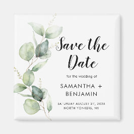 Imán Watercolor Eucalyptus Wedding Save the Date